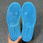 Air Jordan 1 Retro High OG sneakers outsole, blue tread with Nike logo