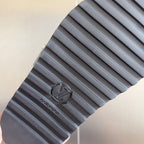 Louis Vuitton slide sandal outsole, ribbed rubber sole with embossed LV logo