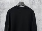Black long-sleeve sweatshirt back view, plain design