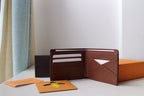 Louis Vuitton small bag wallet, brown leather with card slots and zipper