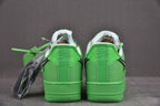Pair of low-top Air Force 1 sneakers in bright green with white accents