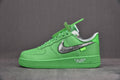 Bright green Air Force 1 low-top sneaker with Nike Swoosh and AIR text detail