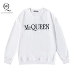 White crewneck sweatshirt with McQUEEN logo