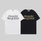 T-shirt set: black and white crew neck tees with Alexander McQueen logo print