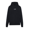Black Maison Margiela logo hoodie with kangaroo pocket and drawstring hood