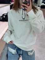Crewneck sweatshirt, light mint, long sleeves, worn by model