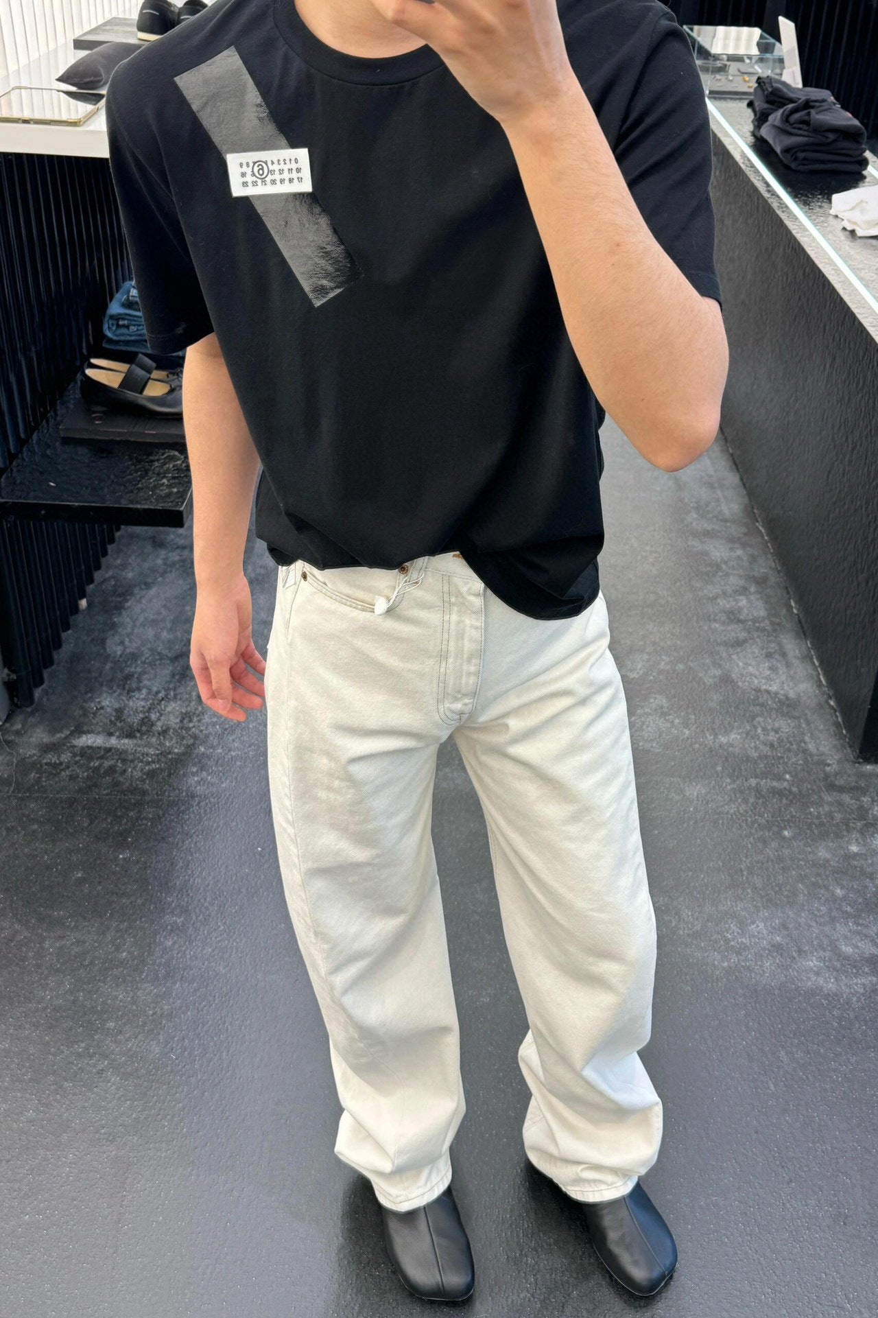 Maison Margiela crewneck T-shirt, black, short sleeves, chest logo patch