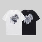 Alexander McQueen T-shirt, black, crew neck, large front floral graphic