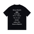 Black crewneck T-shirt with Maison Margiela MM6 front print