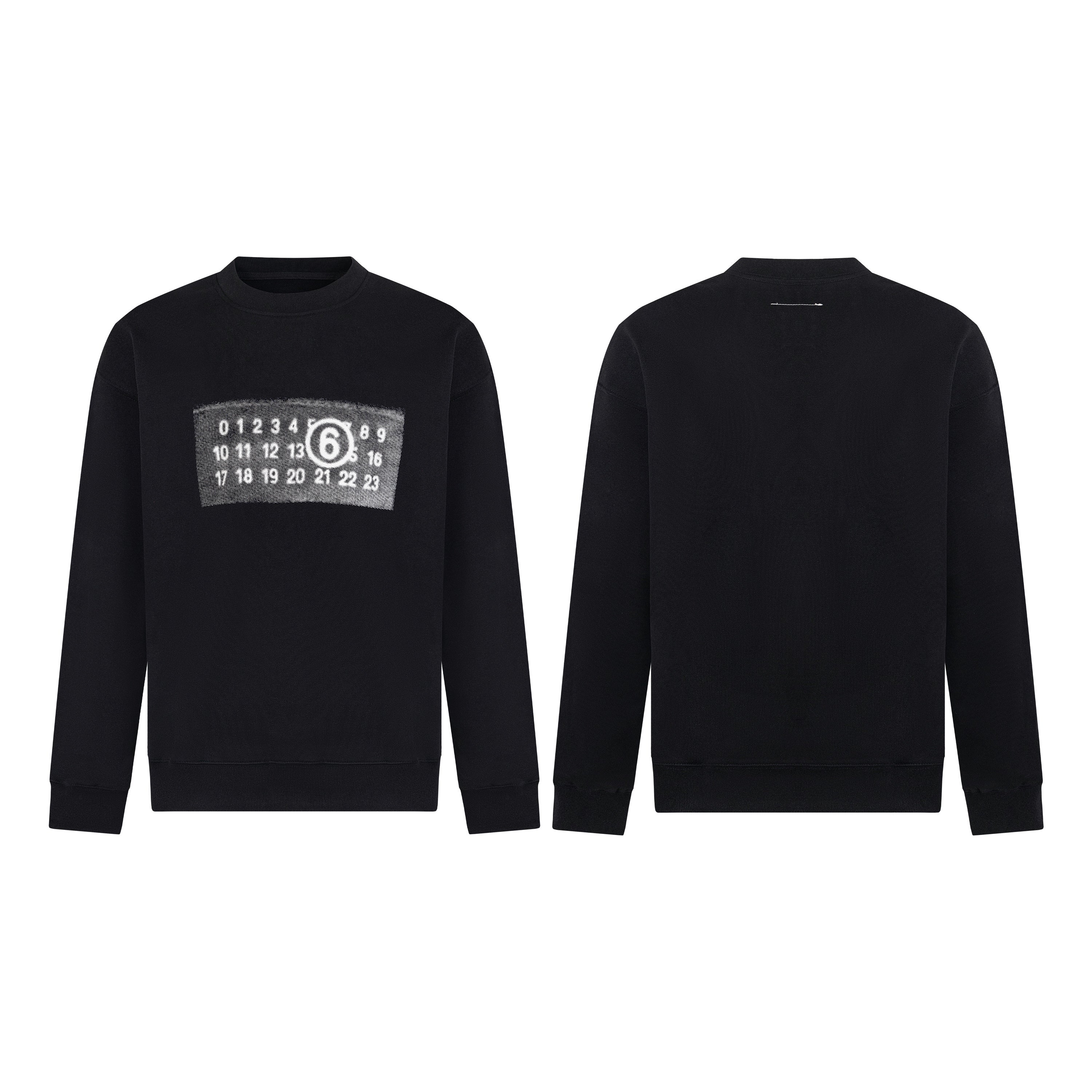 Black crewneck sweatshirt back with small center seam detail
