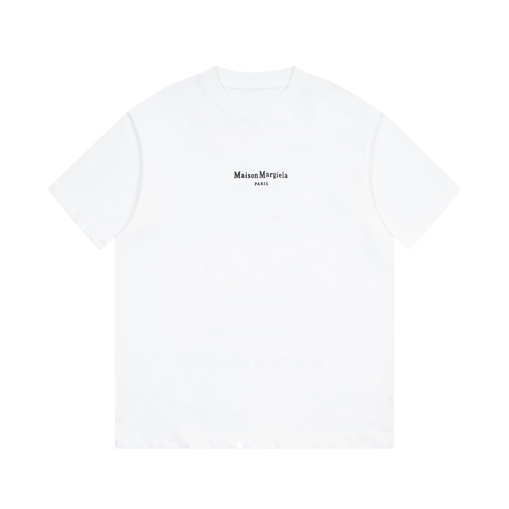 White crewneck T-shirt with small Maison Margiela logo print