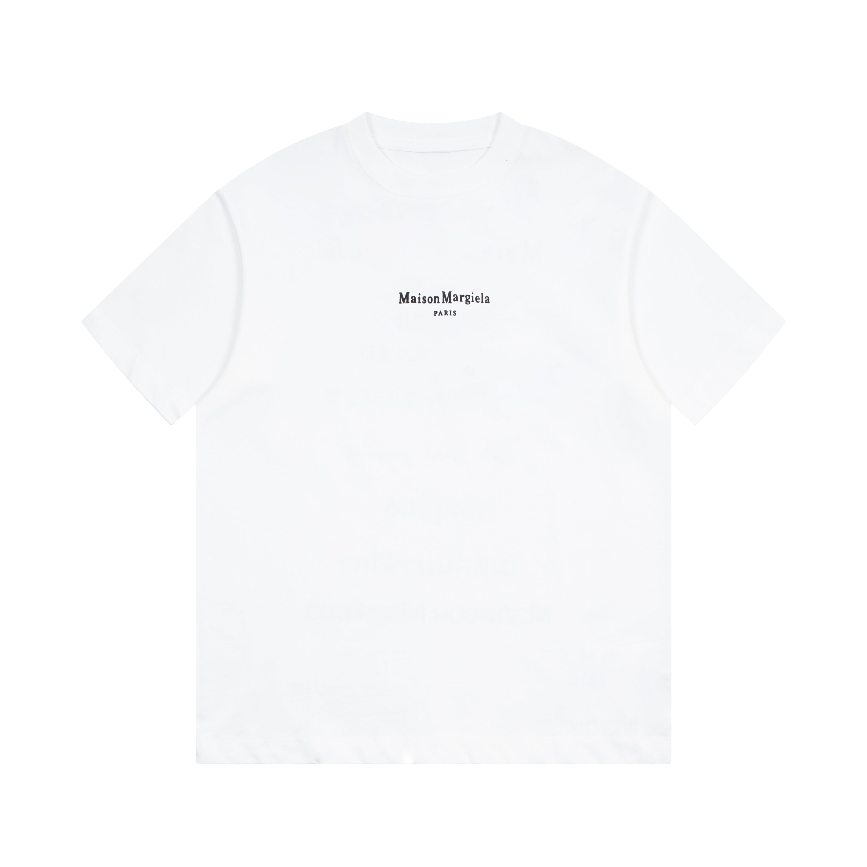 White crewneck T-shirt with small Maison Margiela logo print
