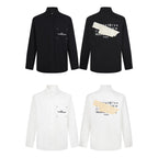 Set of white and black button-up shirts with Maison Margiela front and back prints