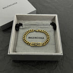 Gold-tone chain bracelet with Balenciaga logo clasp, in gift box