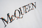 White Alexander McQueen T-shirt with embroidered McQUEEN lettering