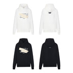Maison Margiela hoodie set: white and black, front and back views
