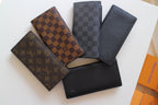 Louis Vuitton small wallets and card cases in brown monogram, checker, and black leather