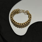 Balenciaga chain bracelet in gold tone with chunky interlocking curb links