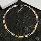 Dior chain necklace with gold-tone bar accents and silver-tone link chain