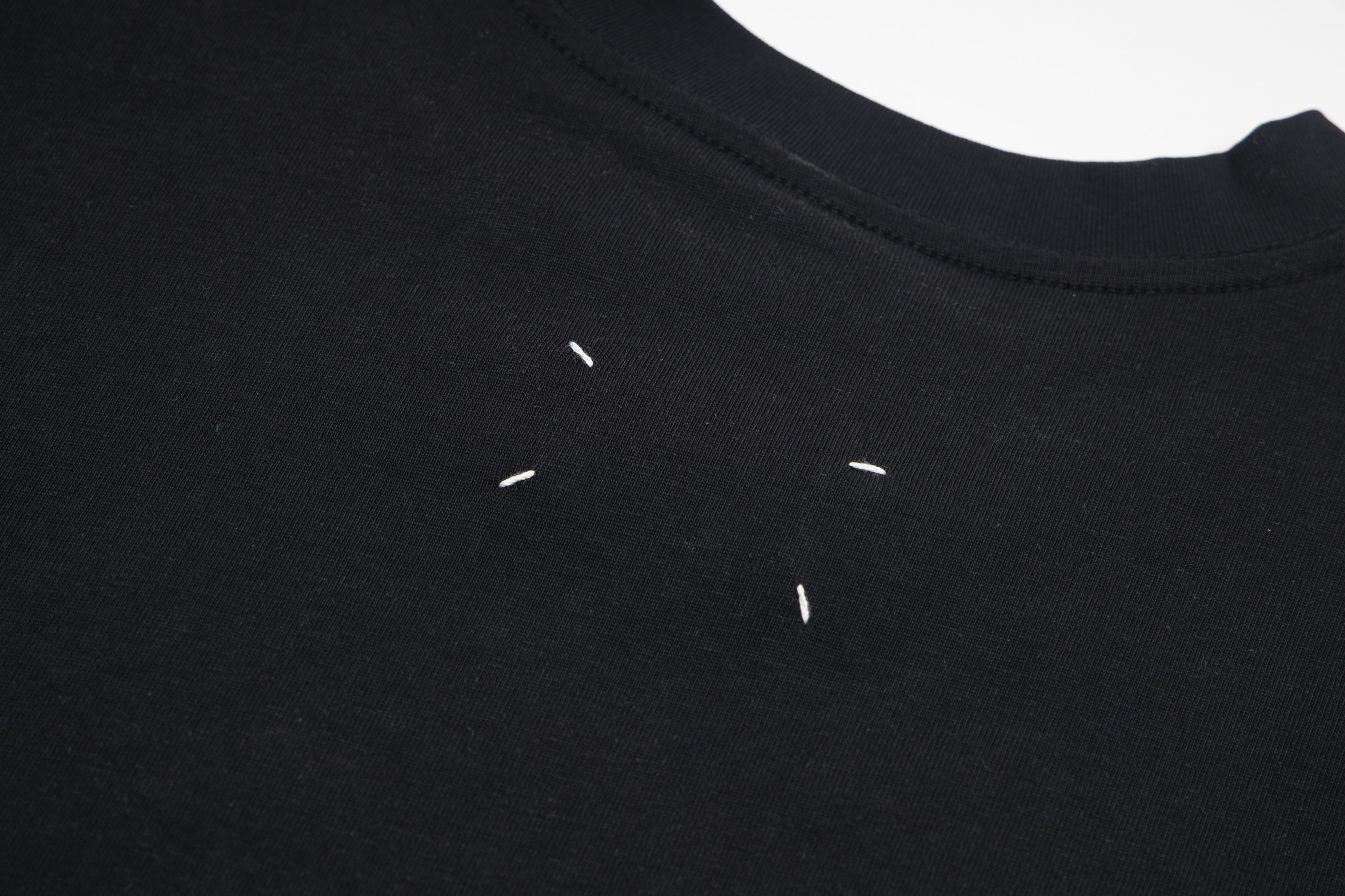 Black Maison Margiela T-shirt neckline detail