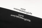 Black sweatshirt logo text close-up near neckline