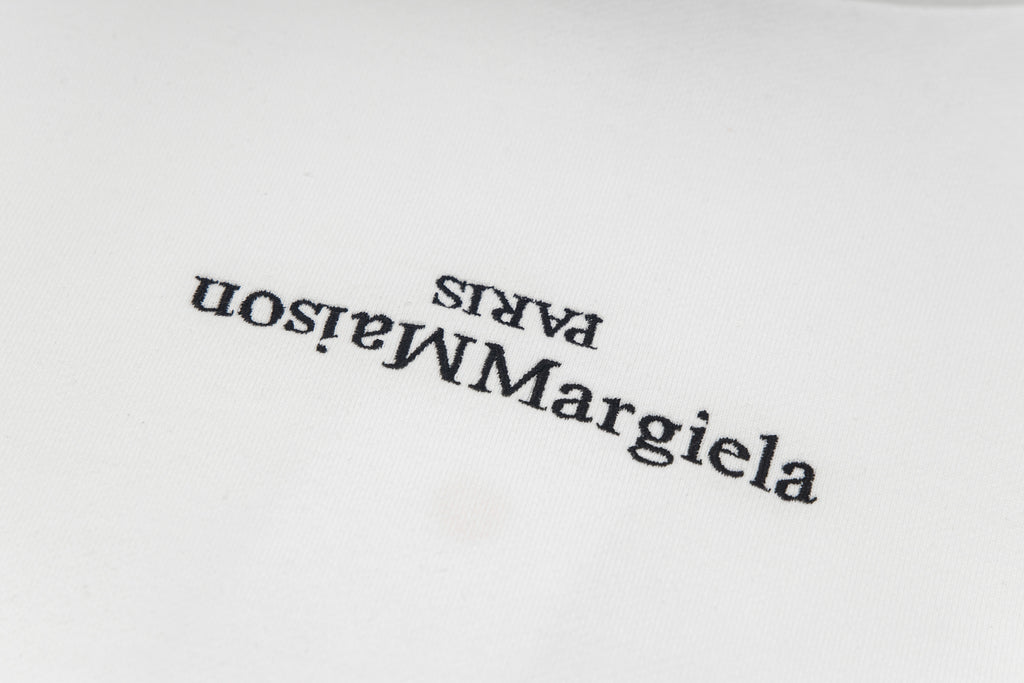 Hoodie logo print on white fabric