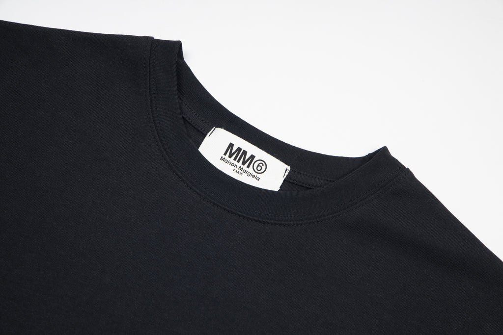Black MM6 Maison Margiela T-shirt neckline with brand tag