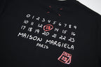 Black Maison Margiela T-shirt with large numbers and MAISON MARGIELA text
