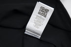 Black fabric clothing tag with QR code label