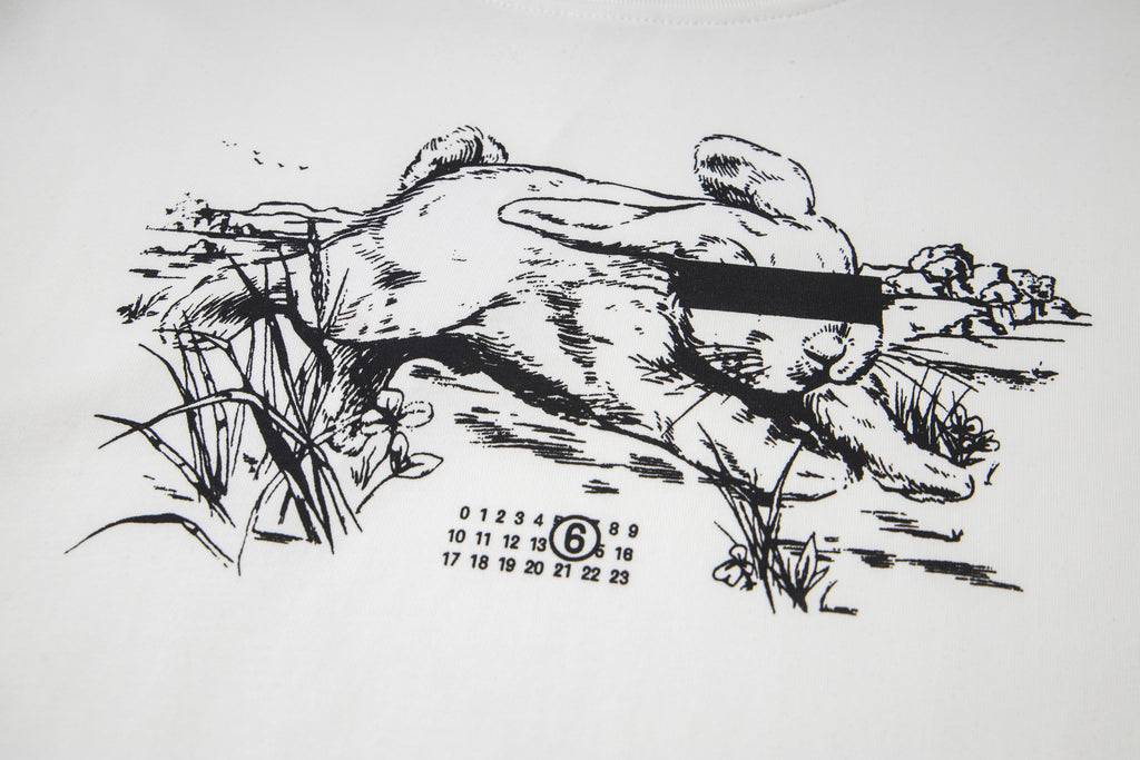 Maison Margiela graphic print on a white T-shirt