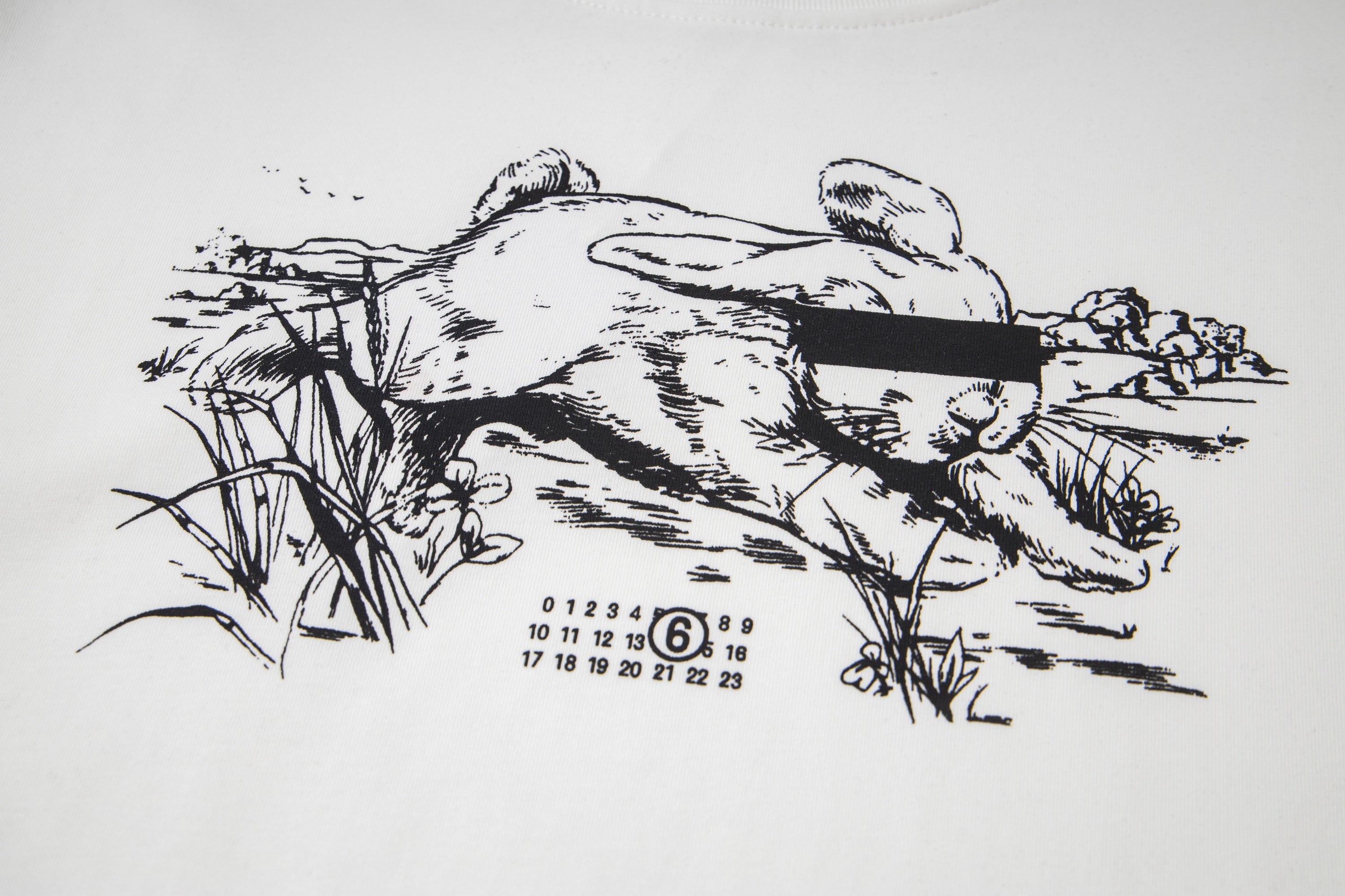 Maison Margiela graphic print on a white T-shirt