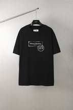 Black crew-neck T-shirt with Maison Margiela 520 logo print