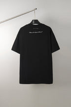 Maison Margiela black T-shirt with small script logo print on the back