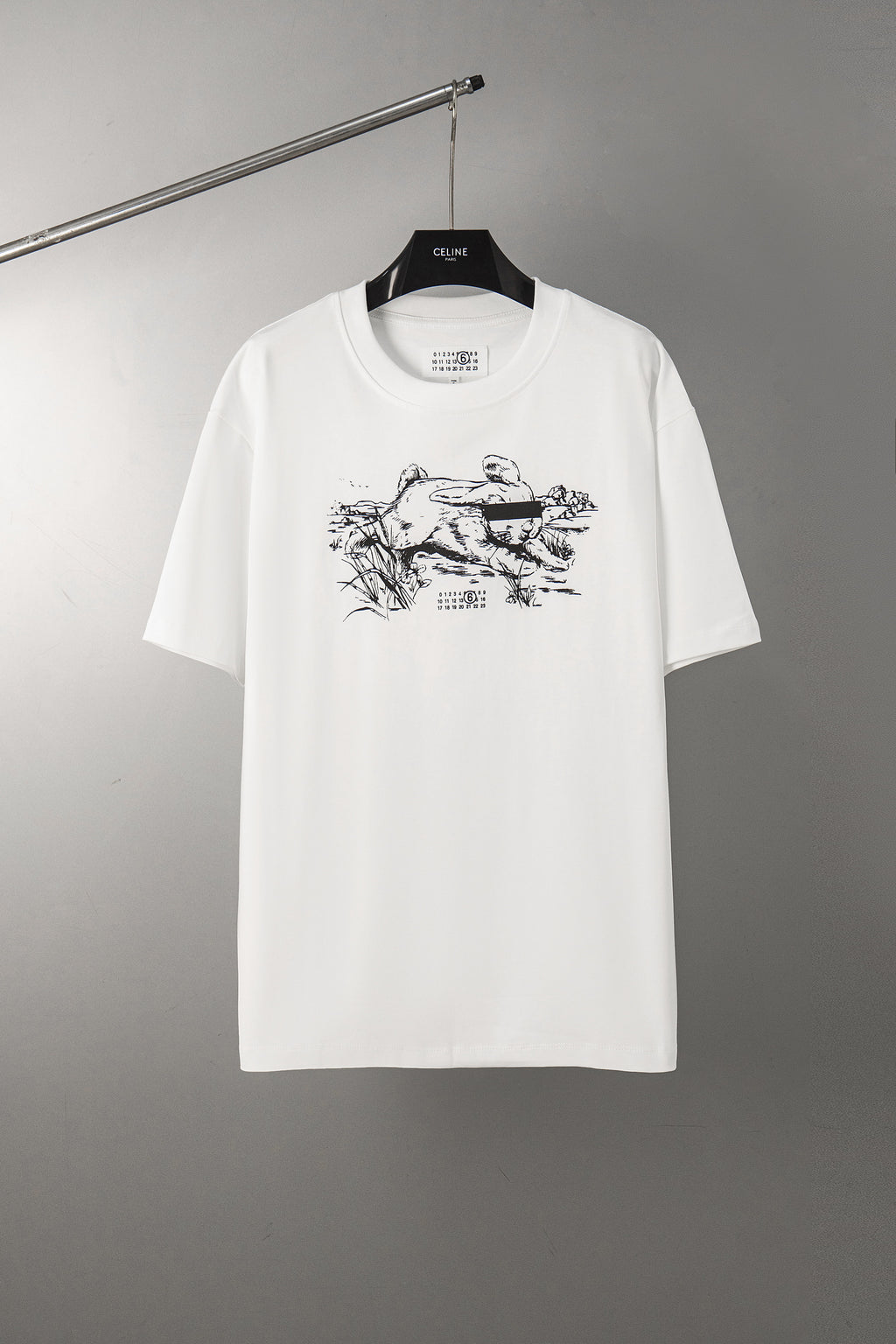 Maison Margiela white T-shirt with large graphic print on the chest