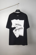 Maison Margiela black graphic T-shirt with white layered front print