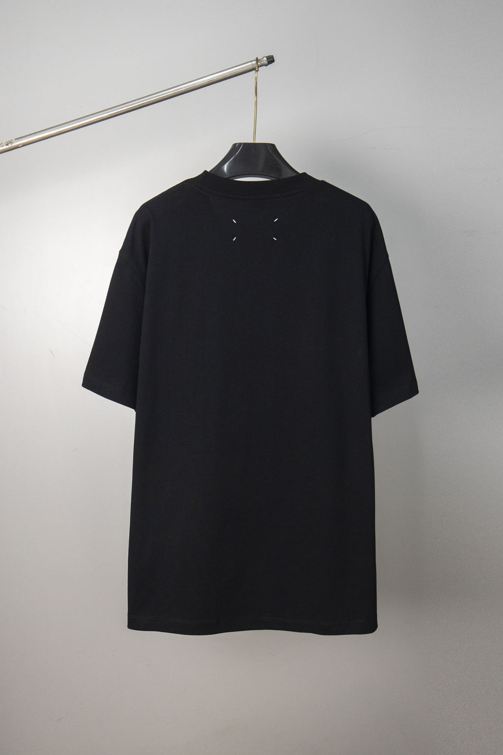 Maison Margiela black crewneck T-shirt with short sleeves, back view