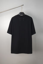 Maison Margiela black crewneck T-shirt with short sleeves, back view