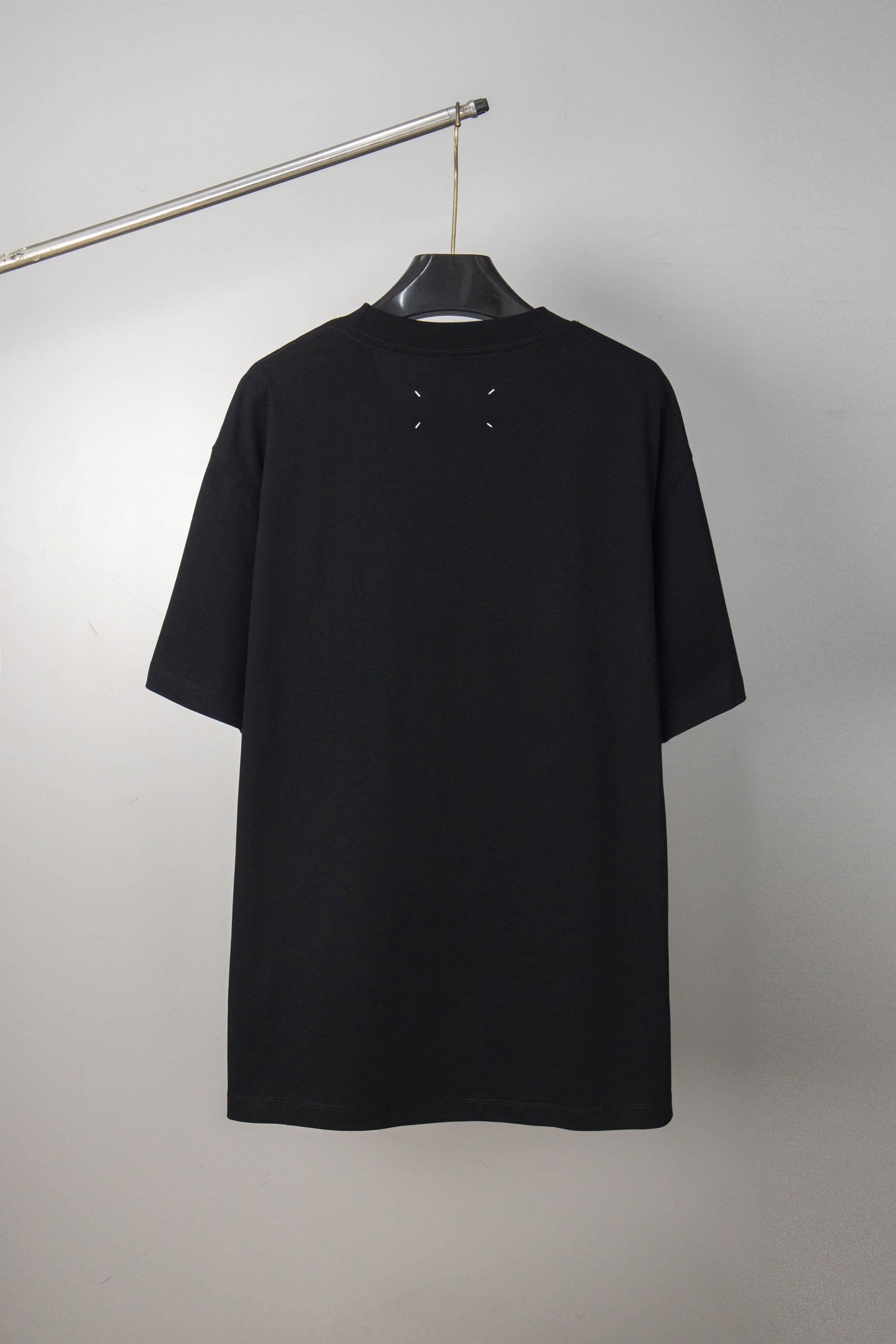 Maison Margiela black crewneck T-shirt with short sleeves, back view