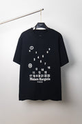 Black T-shirt with graphic number circle and Maison Margiela PARIS print