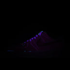 Air Force 1 sneaker in dark navy/purple with dark laces and Nike swoosh