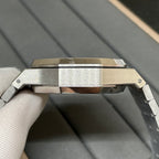 Audemars Piguet watch case profile in brushed steel with integrated bracelet links