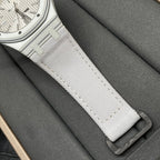 Audemars Piguet Royal Oak watch strap detail with white textured band