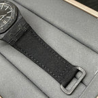 Audemars Piguet black woven watch strap with metal buckle