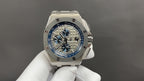 Audemars Piguet stainless steel wristwatch, blue dial with chronograph subdials