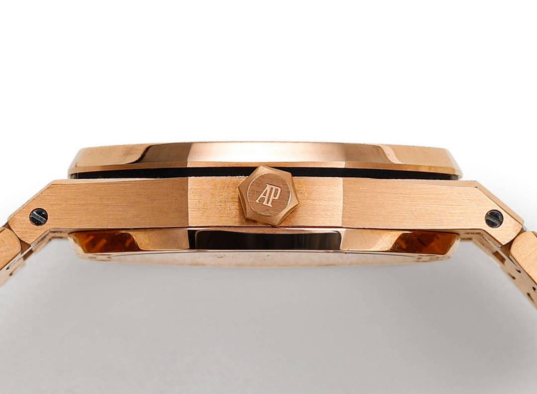 Audemars Piguet watch rose-gold caseback with AP emblem