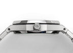 Audemars Piguet watch case top view with crown and faceted bezel