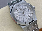 Automatic stainless-steel watch with silver textured dial and date window