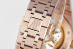 Rose-gold Audemars Piguet bracelet with AP logo clasp detail