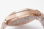 Rose-gold Audemars Piguet watch case with clear crystal back and bezel screws