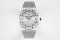 Audemars Piguet stainless steel wristwatch with gray dial and integrated bracelet